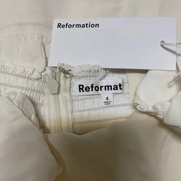 NWT Reformation Nikita Dress Ivory - Picture 8 of 8